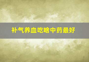 补气养血吃啥中药最好