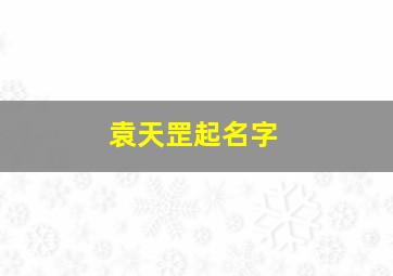 袁天罡起名字