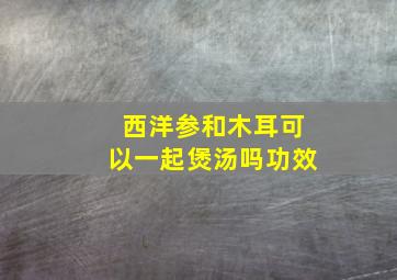 西洋参和木耳可以一起煲汤吗功效