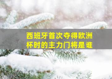 西班牙首次夺得欧洲杯时的主力门将是谁