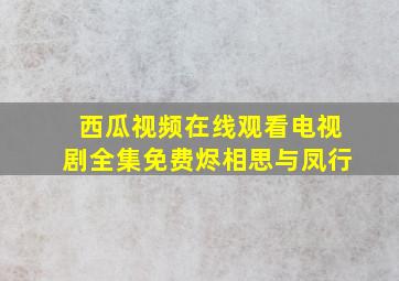 西瓜视频在线观看电视剧全集免费烬相思与凤行