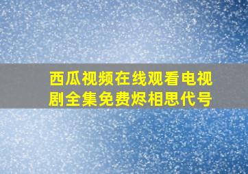 西瓜视频在线观看电视剧全集免费烬相思代号