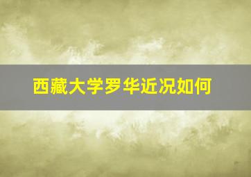 西藏大学罗华近况如何