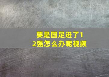 要是国足进了12强怎么办呢视频