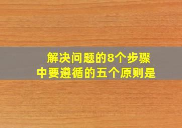 解决问题的8个步骤中要遵循的五个原则是