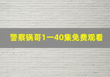 警察锅哥1一40集免费观看