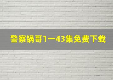 警察锅哥1一43集免费下载