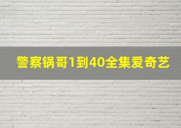 警察锅哥1到40全集爱奇艺