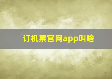 订机票官网app叫啥