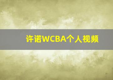 许诺WCBA个人视频