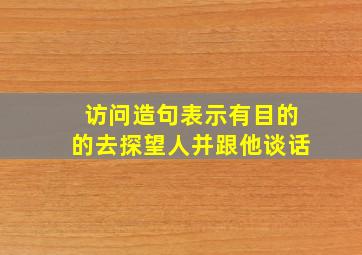 访问造句表示有目的的去探望人并跟他谈话