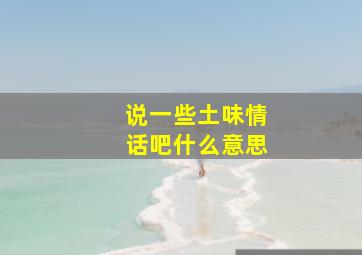 说一些土味情话吧什么意思