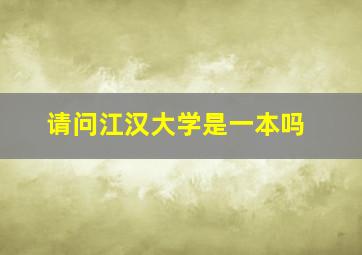 请问江汉大学是一本吗