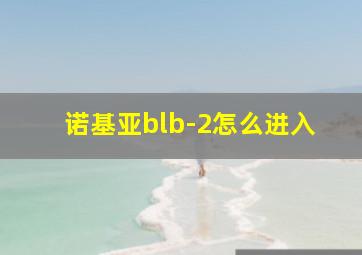 诺基亚blb-2怎么进入