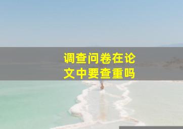 调查问卷在论文中要查重吗