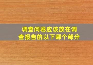 调查问卷应该放在调查报告的以下哪个部分