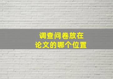 调查问卷放在论文的哪个位置