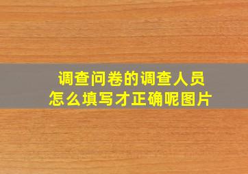 调查问卷的调查人员怎么填写才正确呢图片