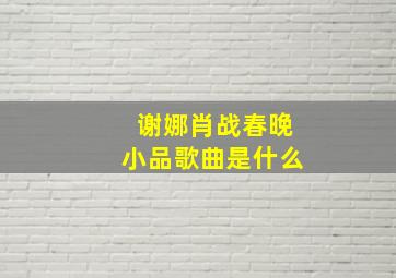 谢娜肖战春晚小品歌曲是什么