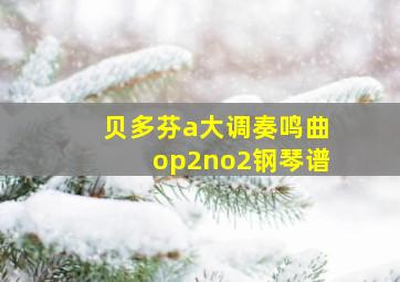 贝多芬a大调奏鸣曲op2no2钢琴谱