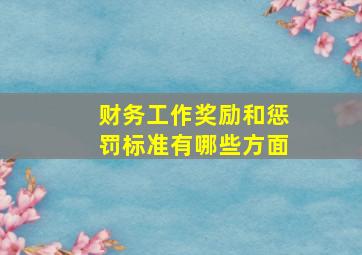 财务工作奖励和惩罚标准有哪些方面