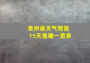 贵州省天气预报15天准确一览表