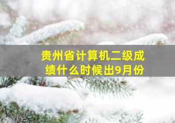 贵州省计算机二级成绩什么时候出9月份