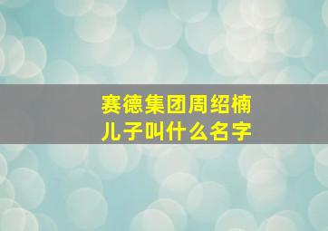 赛德集团周绍楠儿子叫什么名字