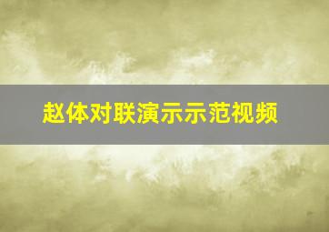 赵体对联演示示范视频