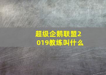 超级企鹅联盟2019教练叫什么