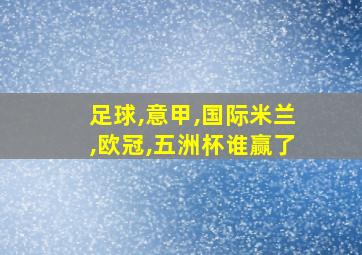 足球,意甲,国际米兰,欧冠,五洲杯谁赢了