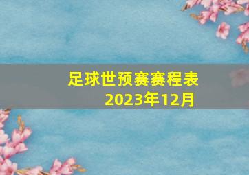 足球世预赛赛程表2023年12月