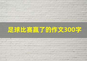 足球比赛赢了的作文300字