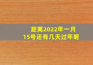 距离2022年一月15号还有几天过年呢