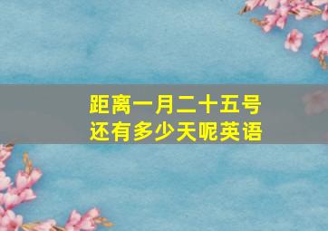 距离一月二十五号还有多少天呢英语