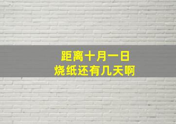 距离十月一日烧纸还有几天啊