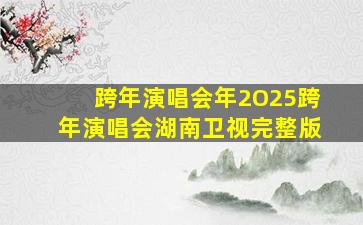 跨年演唱会年2O25跨年演唱会湖南卫视完整版