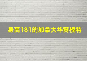 身高181的加拿大华裔模特