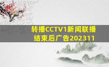 转播CCTV1新闻联播结束后广告202311