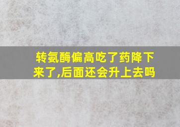 转氨酶偏高吃了药降下来了,后面还会升上去吗