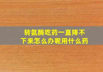 转氨酶吃药一直降不下来怎么办呢用什么药