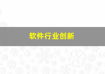 软件行业创新