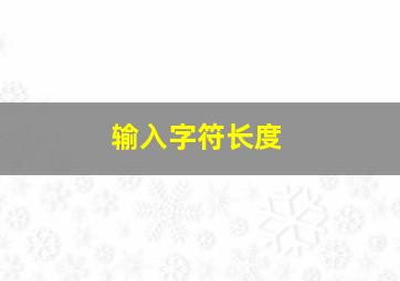 输入字符长度