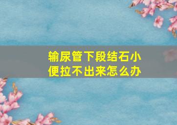 输尿管下段结石小便拉不出来怎么办