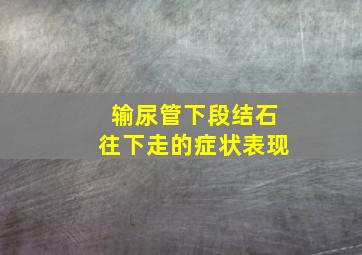 输尿管下段结石往下走的症状表现