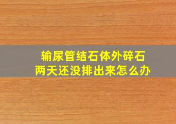 输尿管结石体外碎石两天还没排出来怎么办