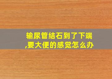 输尿管结石到了下端,要大便的感觉怎么办