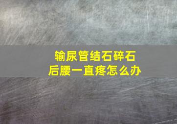 输尿管结石碎石后腰一直疼怎么办