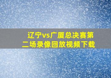 辽宁vs广厦总决赛第二场录像回放视频下载