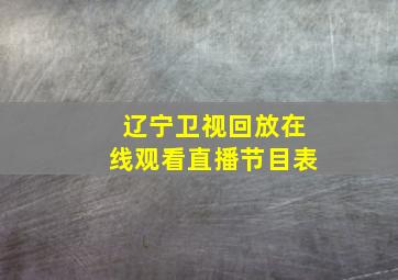 辽宁卫视回放在线观看直播节目表